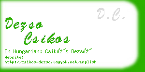 dezso csikos business card